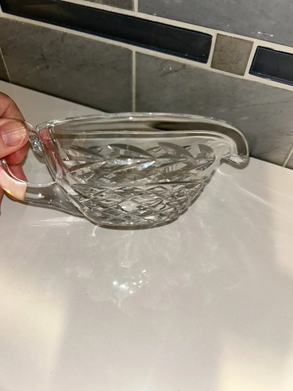 Waterford Crystal Glandore Gravy Boat, retired, 2.5